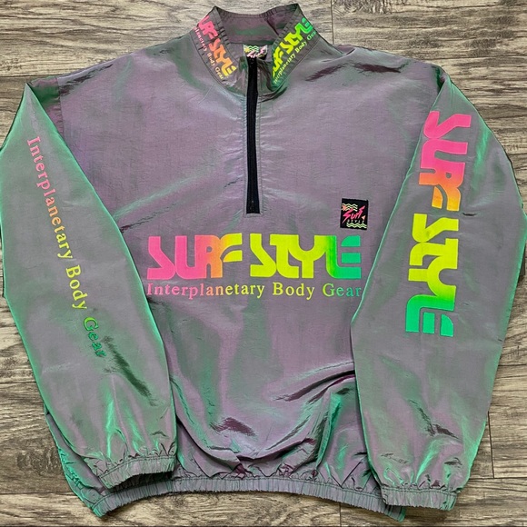Vintage Surf Style Windbreaker Jacket 